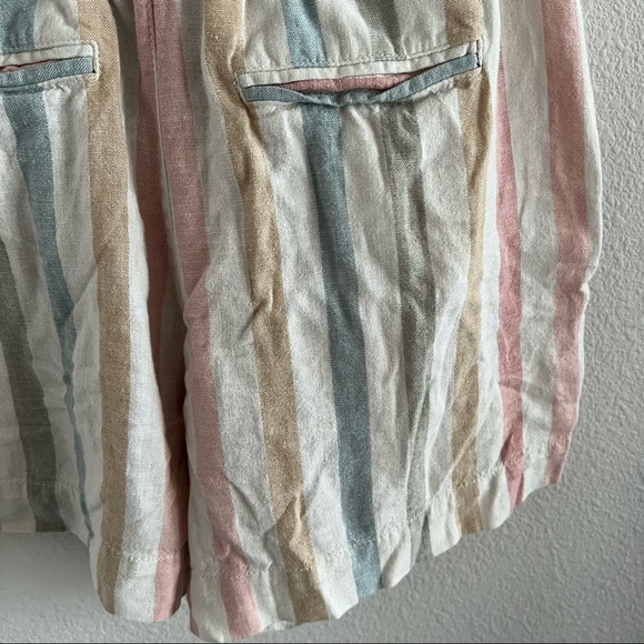 GAP Pastel Striped Linen Paperbag Waist Shorts 8 Tall - Picture 8 of 10